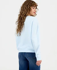 Grayson Threads, The Label Juniors' Hello Kitty Winter Grid Fleece Crewneck Sweatshirt