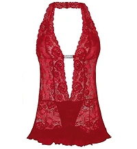Lascana Women's Plunge Halter Lace Teddy