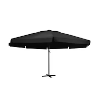 Garden Parasol Black Polyester fabric with Pa coating, Aluminum