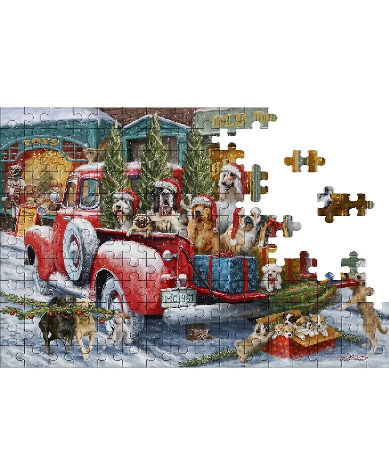 Original Gourmet Holiday Dogs Puzzle Cookie Tin, 2 Piece