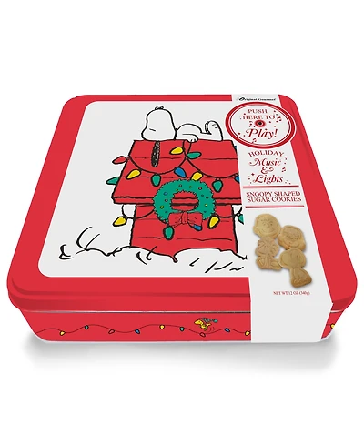 Original Gourmet Holiday Peanuts Snoopy Cookie Tin, 4 Piece