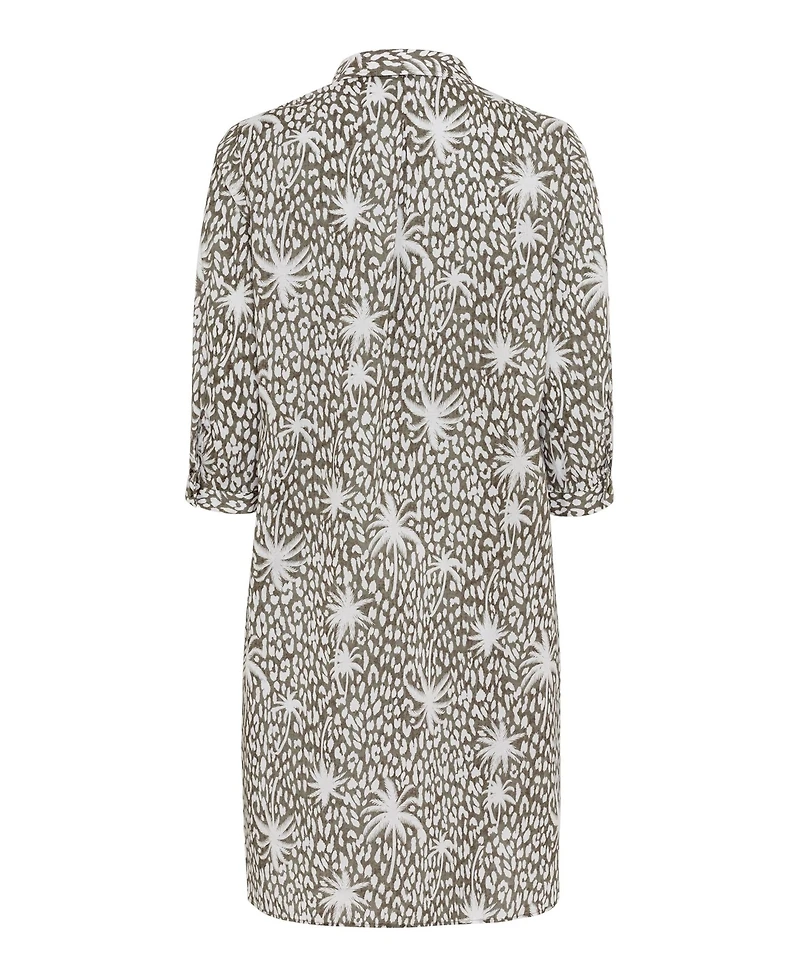 Olsen Women's Tropic Mixed Print Shirt Dress