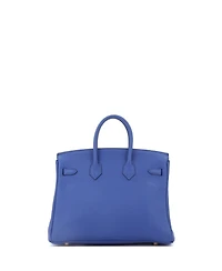 Pre-Owned Hermes irkin 25 Handbag Blue Togo with Gold Hardware