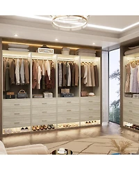 24" Freestanding Closet Organizer System with Hanging Rods and Drawers