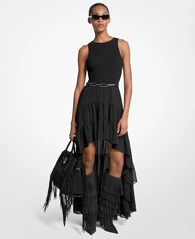 Michael Kors Women's High Low Smock Maxi Dress