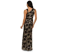 Adrianna Papell Women's Crinkle Sleeveless Gown