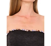 CeCe Women's Strapless Zipper Mini Dress