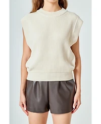 endless rose Women's Sleeveless Round neck Vest Knit Top