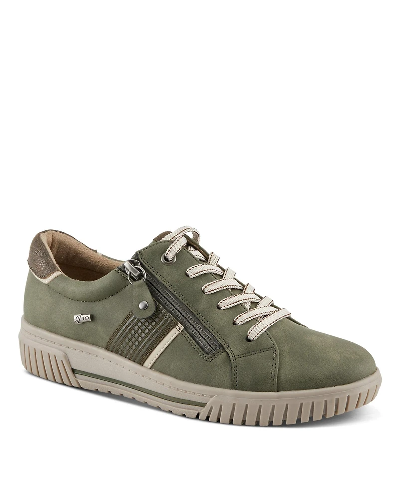 Spring Step Jamia Relife Water-Resistant Sneakers with Dual Zipper Closure and Shock-Absorbing Sole
