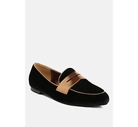 London Rag Malta Penny Strap Velvet Loafers Women