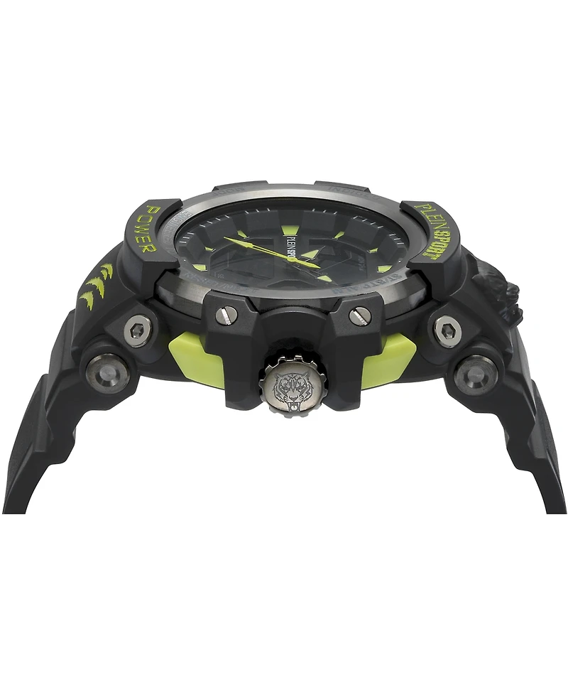 Plein Sport Mens Combat Digital Black Silicone Strap 50MM