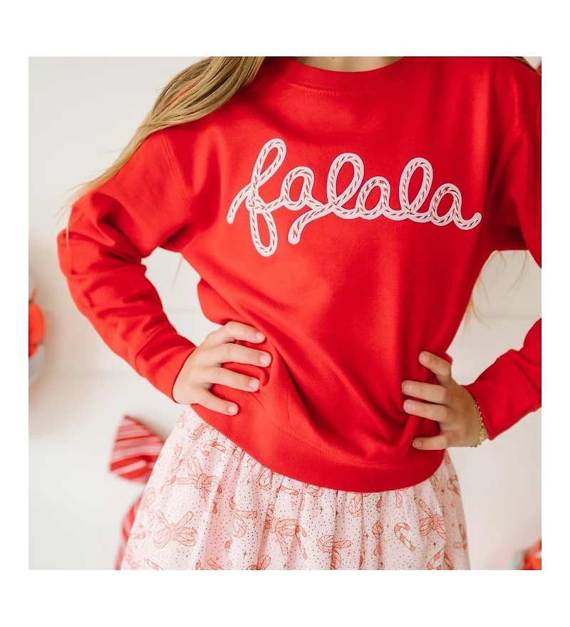Sweet Wink Toddler Girls Falala Patch Christmas Sweatshirt