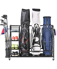 Mythinglogic Golf Storage Garage Organizer, Golf Bag Storage Stand and Other Golfing Equipment Rack, Extra Storage Rack for Golf Clubs