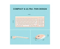 Wireless Keyboard And Mouse Combo,Full-Sized Noiseless Keyboard And Silent Mouse Set Key Wireless Keyboard With Numeric Keypad For Windows Desktop Pc