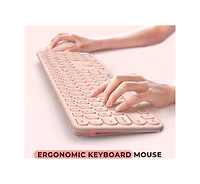 Wireless Keyboard And Mouse, Usb & Type C 2-In-1 Receiver, SK73-3 Full Size Wireless Keyboard Mouse Combo,Compatible with Laptop, Desktop