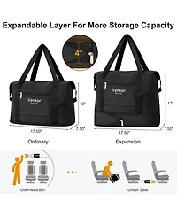 Expandable Travel Duffle Bag for Travel, Foldable Carry on Tote Bag Weekender Overnight Hosptital Bag for Men Women Lightweight Luggage Maternity Bag