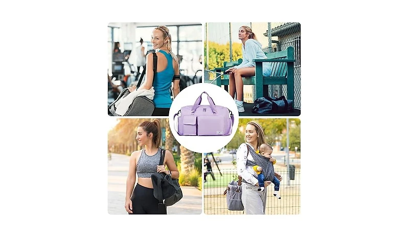 Women's Gym Duffle Bag with Shoes Compartment, 37L Capacity, Ideal for Travel, Gym, Sports, Duffel, Weekender