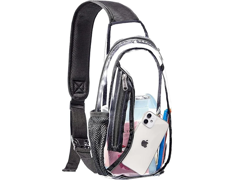 Clear Sling Bag, Stadium Approved Pvc Crossbody Backpack, Clear Casual Chest Daypack for Hiking, Stadium or Concerts