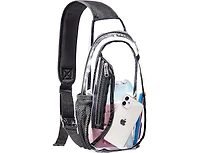Clear Sling Bag, Stadium Approved Pvc Crossbody Backpack, Clear Casual Chest Daypack for Hiking, Stadium or Concerts