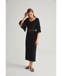 Labeca London Us Women's Ruffled Sleeve Dress
