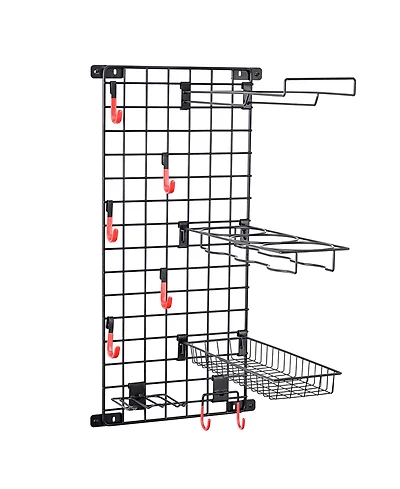 Mythinglogic Sports Equipment Wall Storage Panel, Wall Mount Garage Storage Organizer for Sports Gear and Bike