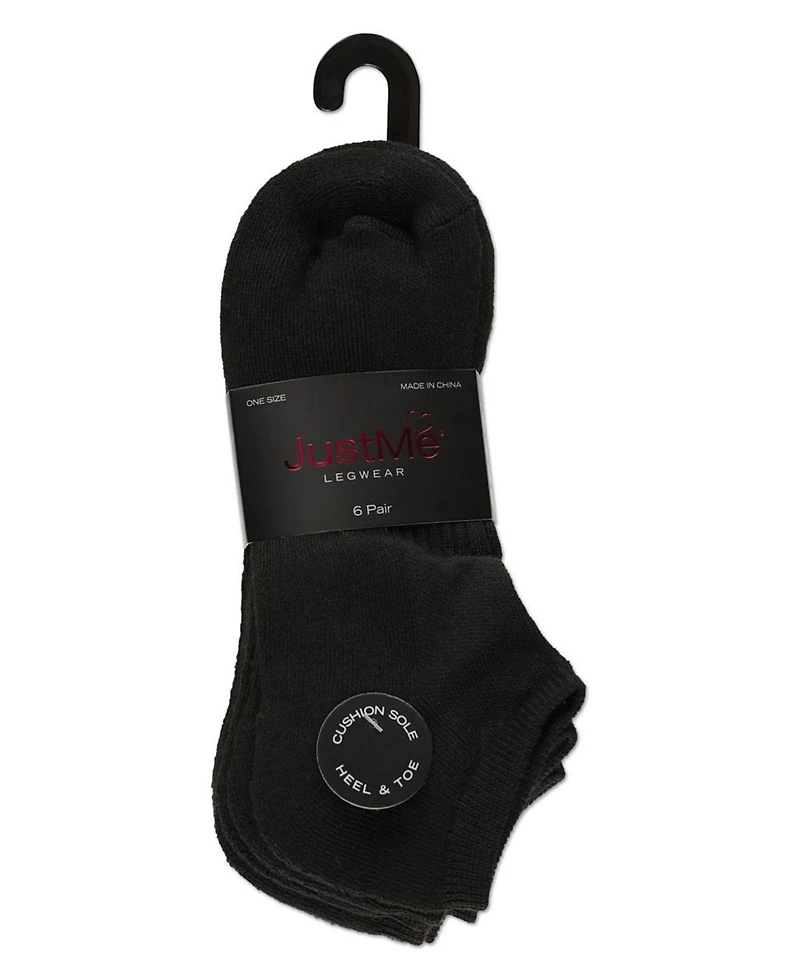 MeMoi Women's 6 Pair Pack Sports Half Cushioned Low Cut Socks