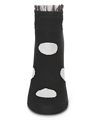 MeMoi Women's Ruffle Polka Dot Cotton Blend Low-Cut Socks