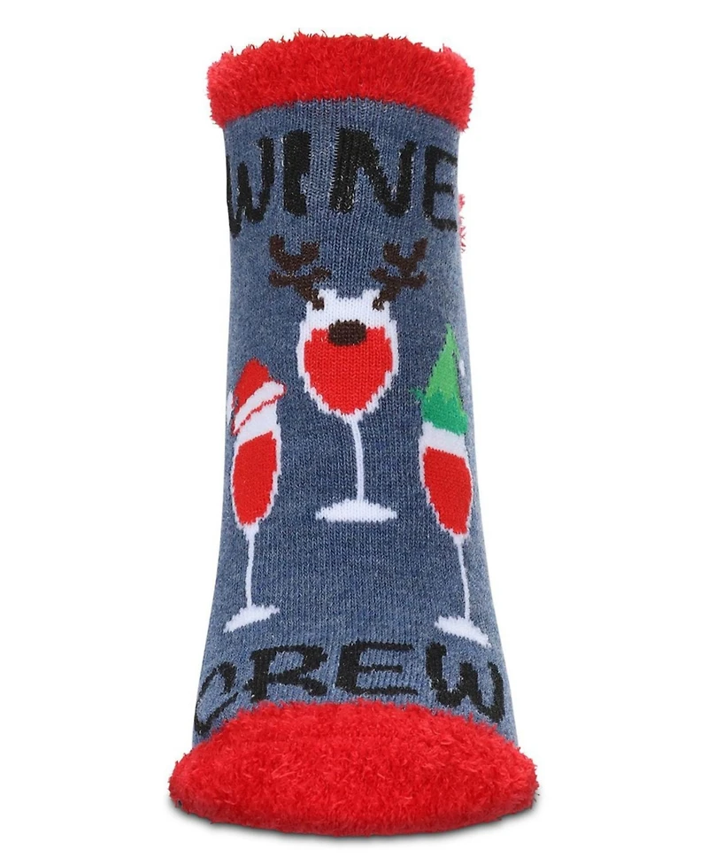 MeMoi Women's Tis The Season To Wine Low-Cut Non-Skid Socks