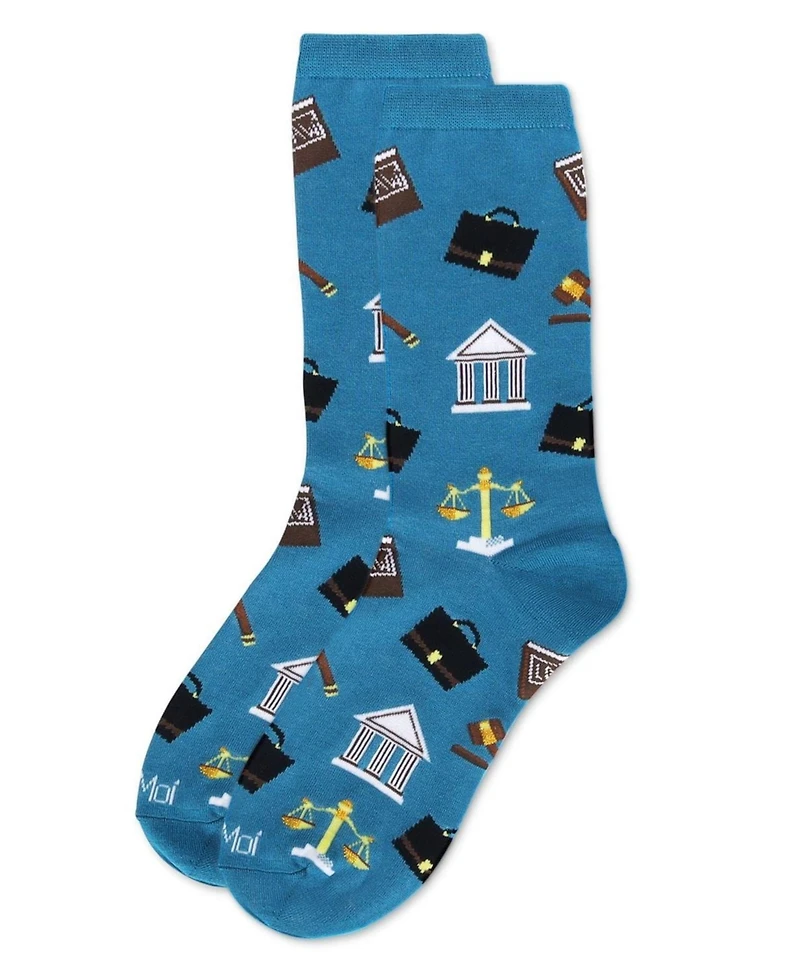 MeMoi Women's Law N Order Crew Socks