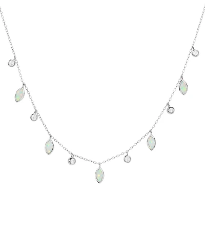 Kamaria Drops of Spring Necklace with Lab-Grown Opal in Sterling Silver