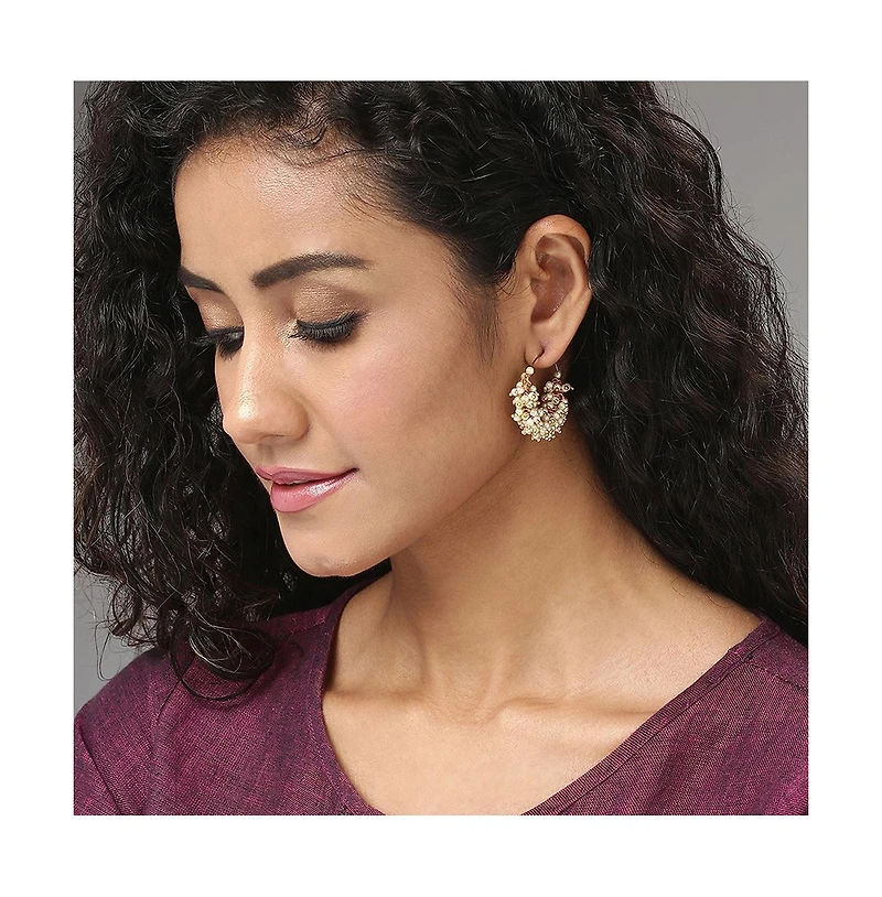 Sohi Women's Bead-Cluster Hoop Earrings