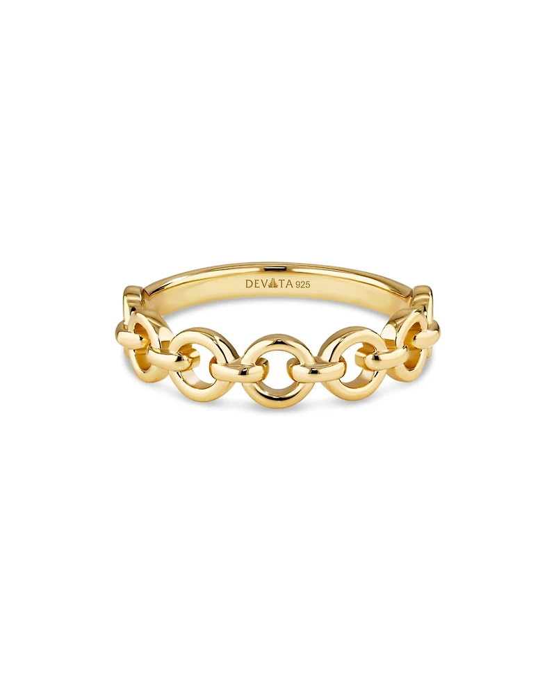 Devata Cable Link Ring in Gold Plated Sterling Silver