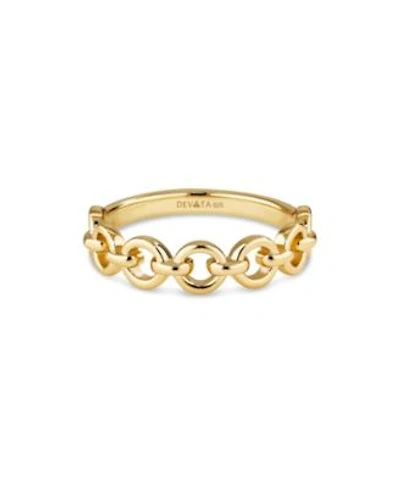 Devata Cable Link Ring In Gold Plated Sterling Silver Size 7