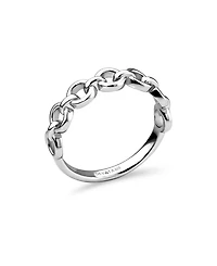 Devata Cable Link Ring in Rhodium Plated Sterling Silver