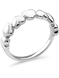 Devata Sweet Heart Ring in Rhodium Plated Sterling Silver