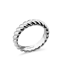 Devata Rope Band Ring in Rhodium Plated Sterling Silver