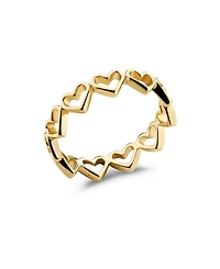 Devata Open Heart Eternity Ring in Gold Plated Sterling Silver