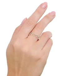 Devata Open Heart Eternity Ring in Rhodium Plated Sterling Silver