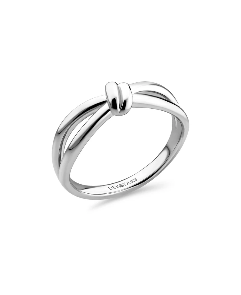 Devata Love Knot Ring in Rhodium Plated Sterling Silver