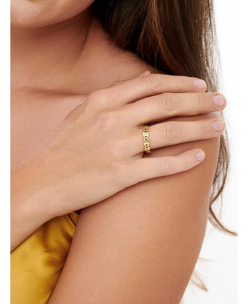 Devata Mariner Link Eternity Ring Gold Plated Sterling Silver,