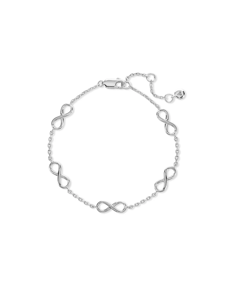 Devata Infinity Chain Bracelet in Rhodium Plated Sterling Silver