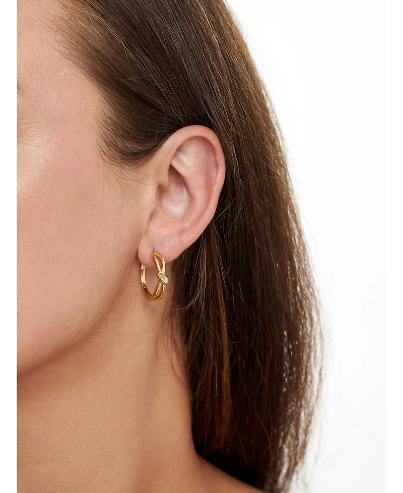 Devata Love Knot Hoop Earrings in Gold Plated Sterling Silver