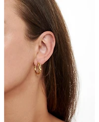 Devata Love Knot Hoop Earrings in Gold Plated Sterling Silver