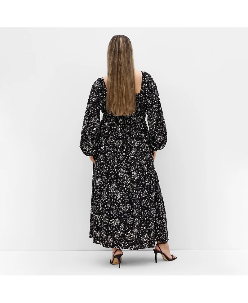 City Chic Women's Abbigail Long Sleeve Print Maxi Dress