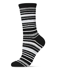 MeMoi Women's Soft Striped Cashmere Crew Socks