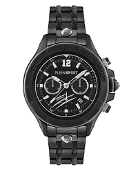 Plein Sport Mens Warrior Tech Chronograph Date Quartz Ip Black Bracelet 47.5mm