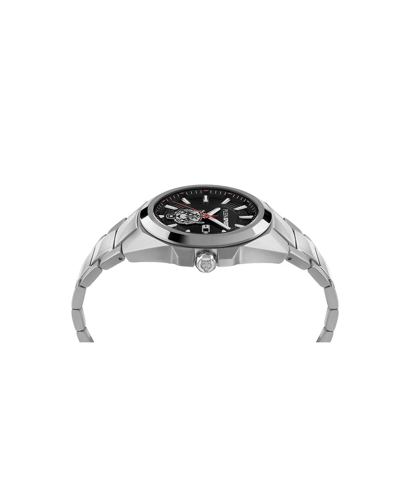 Plein Sport Mens Tigermaster 3 Hand Date Quartz Stainless Steel Bracelet 47mm