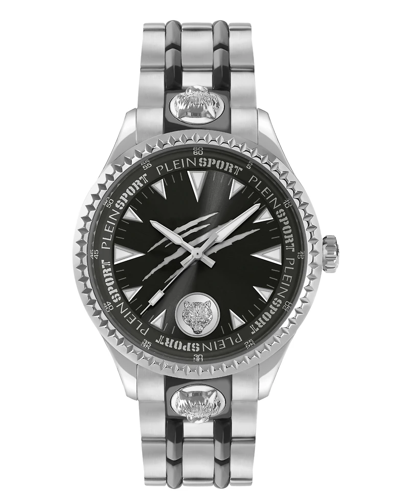 Plein Sport Mens Lineman 3 Hand Quartz Two Tone Bracelet 45mm