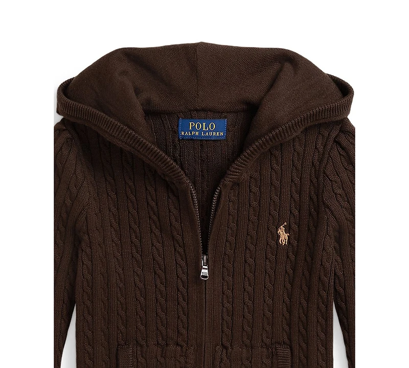 Polo Ralph Lauren Girls 2T-6X Mini Cable Full-Zip Hoodie