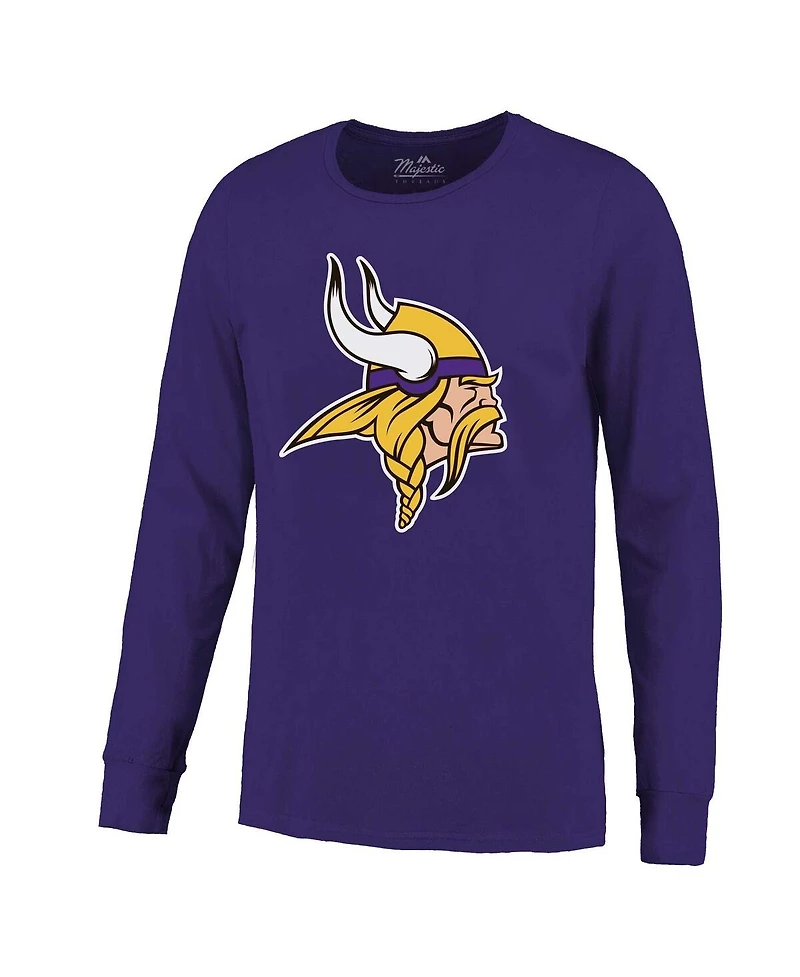 Majestic Threads Men's J.j. McCarthy Purple Minnesota Vikings Name Number Long Sleeve T-Shirt